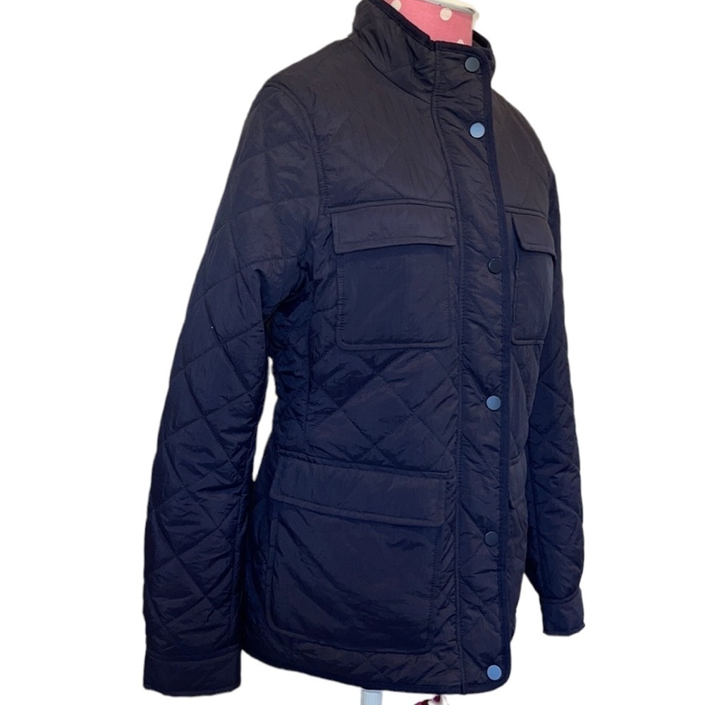 H&M blue quilted coat.  Size 8.